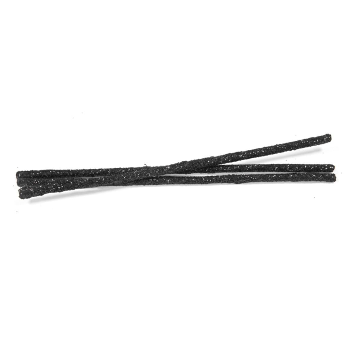 Lot de 10 bâtonnets pailletés - Bois - 20 cm - Noir