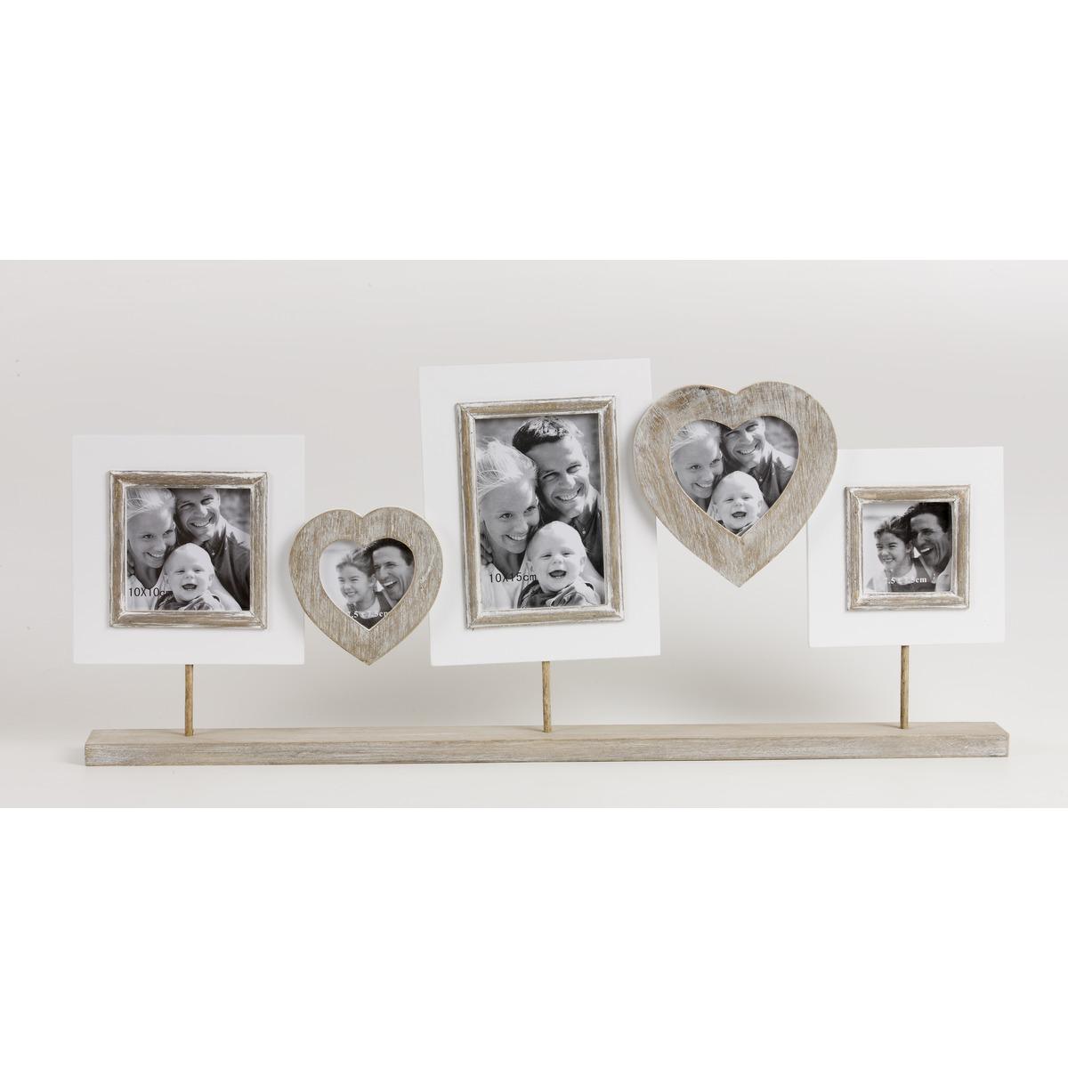 Multivues 5 photos collection Love - 67 x 30 cm - Marron blanc