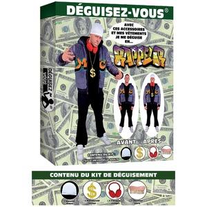 Kit de déguisement rappeur 4 pièces - Taille unique - Multicolore