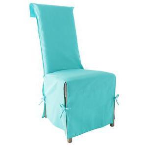 Housse de chaise panama - 40 x 40 x 72 cm - 100% coton - Bleu turquoise