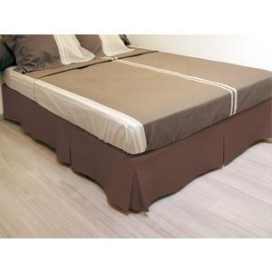 Cache sommier microfibre - 90 x 190 cm - Marron chocolat