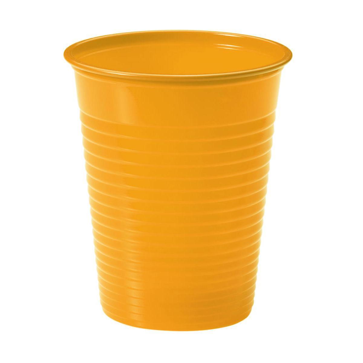 Lot de 25 gobelets plastique - 20 cl -Polystyrène- Orange