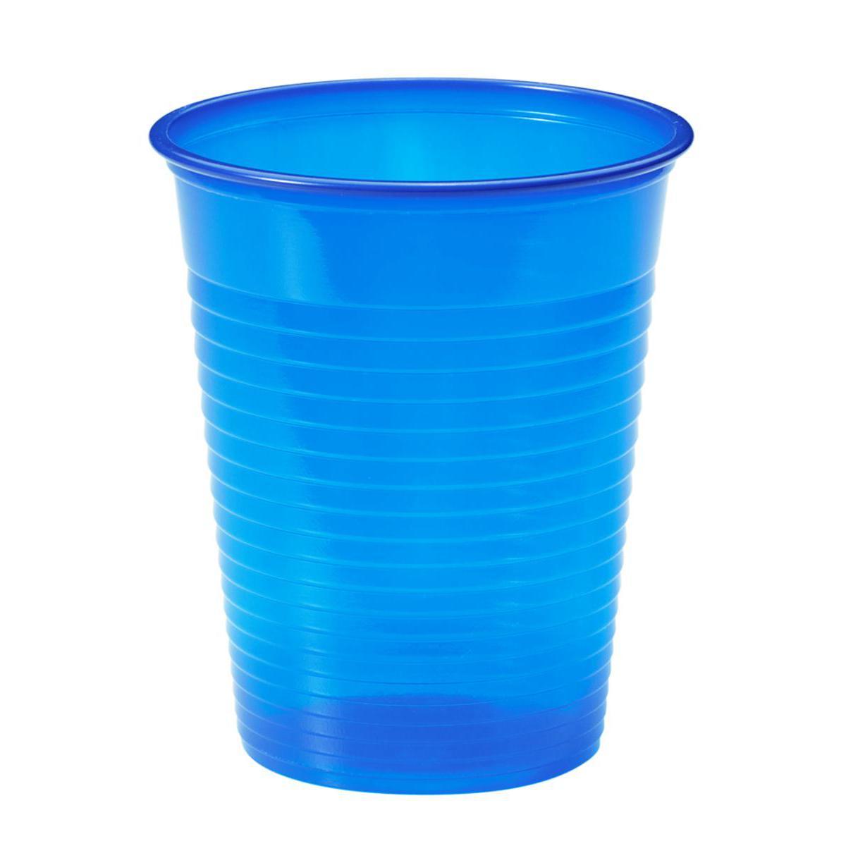 Lot de 25 gobelets plastique - 20 cl -Polystyrène- Bleu lagon