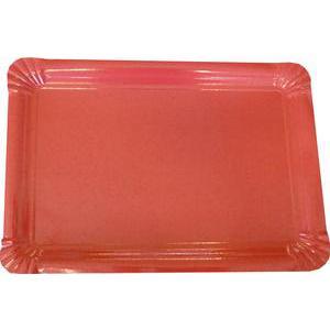 Lot de 5 plateaux rectangulaires - 24 x 33 cm - Carton - Rouge