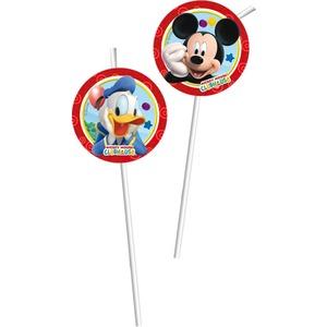 Lot de 6 pailles Mickey playful en papier - 9,5 x 31 cm - Multicolore