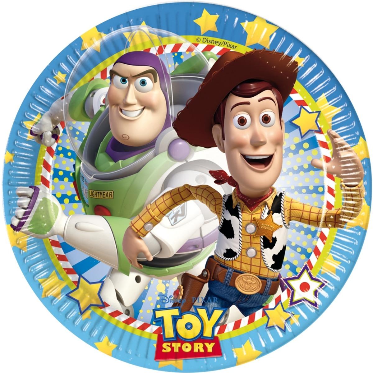 Lot de 8 assiettes Toy Story SP en carton - 23 cm - Multicolore