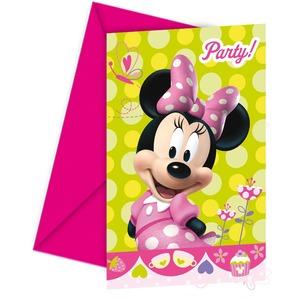 Lot de 6 cartes d'invitation Minnie Bow-tique en carton - 14,4 x 17 cm - Multicolore