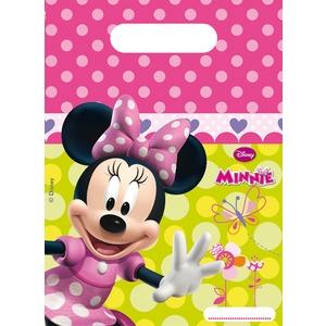 Lot de 6 sacs de fête Minnie Bow-tique en plastique - 18 x 29,5 cm - Multicolore