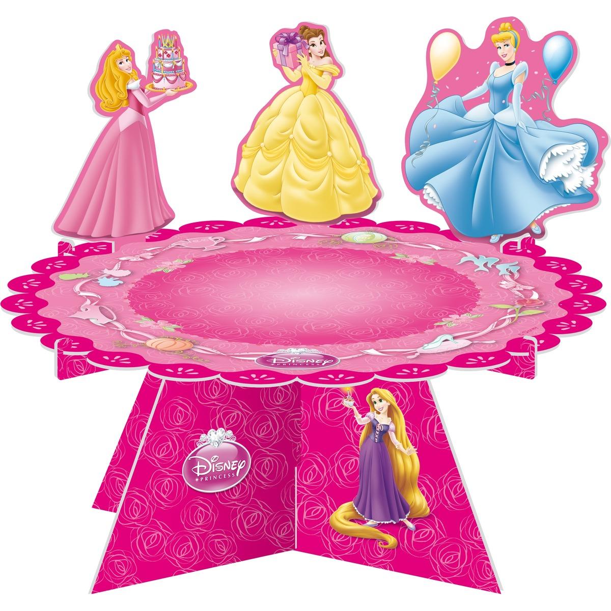 Porte gâteau Princesse en carton - 32 x 16 cm - Multicolore