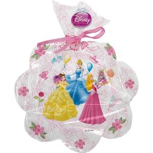 Lot de 6 sacs de fête avec ruban Princesse en film polyéthylène imprimé - 18 x 29 cm - Multicolore