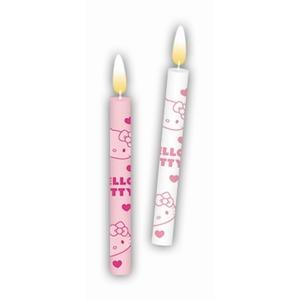 Lot de 12 bougies Hello kitty en cire - 9 x 17,5 cm - Multicolore