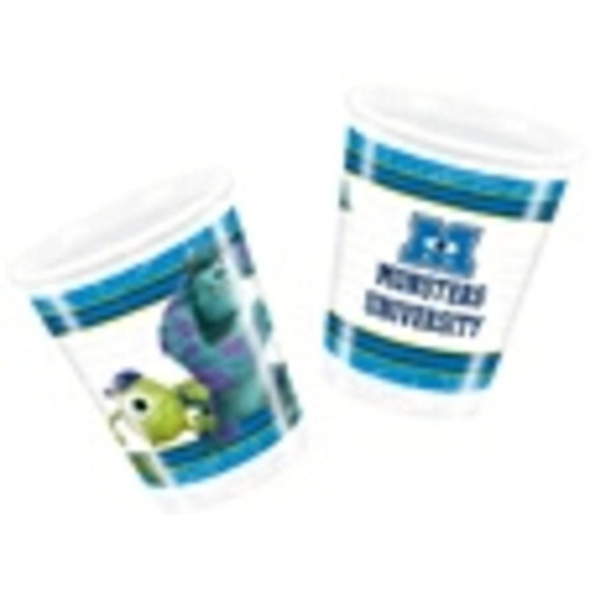 Lot de 8 gobelets Monsters university en polypropylène - 7 x 7 x 8 cm - Multicolore