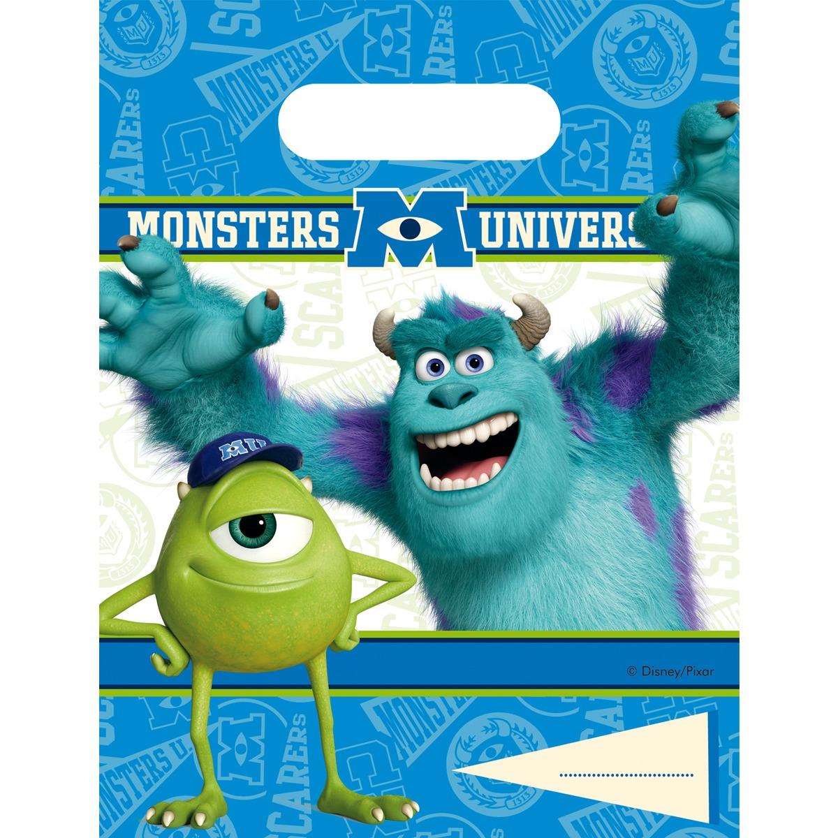 Lot de 6 sacs Monsters university en carton - 18 x 29 cm - Multicolore