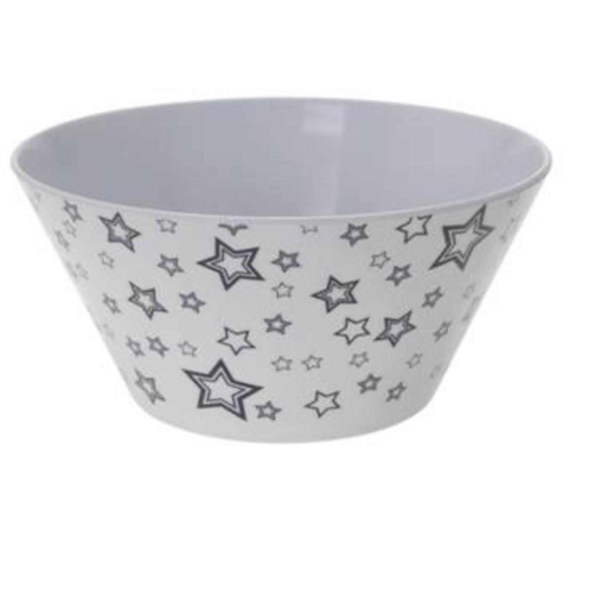 Bol en mélamine décor Etoiles - Diamètre 14,5 cm - Blanc, bleu