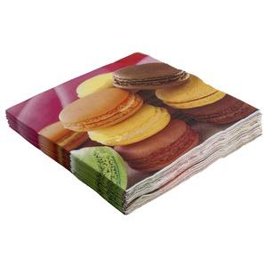 Lot de 20 serviettes en papier collection Cupcake - 33 x 33 cm - Modèle Macarons