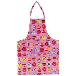 Tablier de cuisine en coton collection Cupcake - 64 x 84 cm - Rose