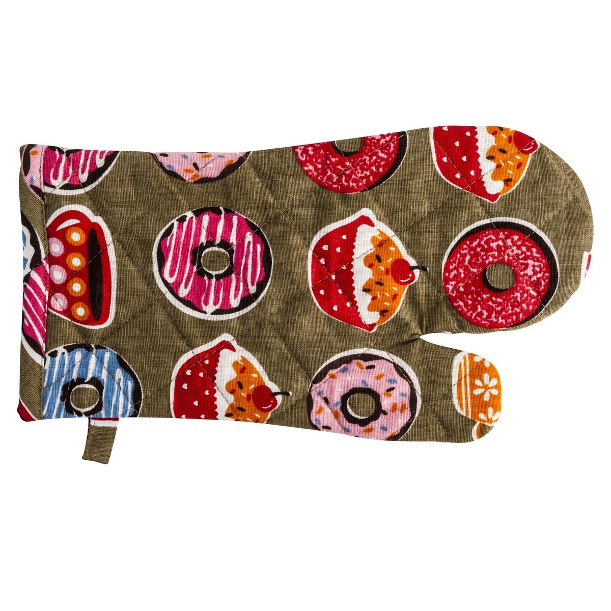 Gant de cuisine coloré collection Cupcake - 100% coton - 16 x 32 cm