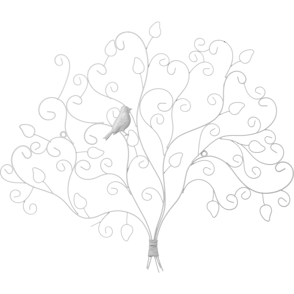Porte-photos design forme arbre en métal - 65 x 56 cm - Blanc