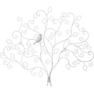 Porte-photos design forme arbre en métal - 65 x 56 cm - Blanc