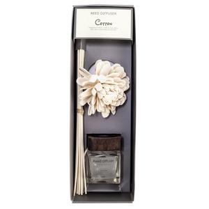 Coffret diffuseur de parfum avec flacon, fleur et bâtonnets senteur délicate Coton - 60 ml