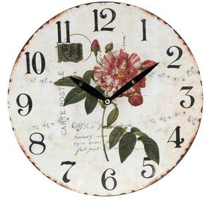 Horloge murale fleurs - Diamètre 28 cm - Rouge