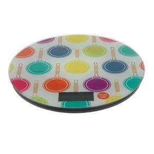 Balance de cuisine couleurs pop jusque 5 kg - Piles incluses - Diamètre 19 cm - Modèle cuisine