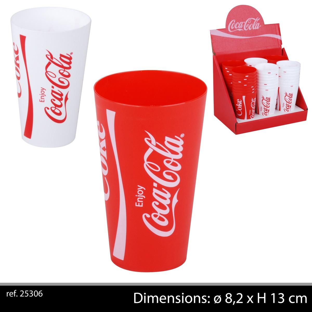 Gobelet rouge Coca en plastique - 7 x 27 cm - Rouge