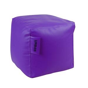 Pouf carré violet - imitation cuir - 40 x 40 x 40 cm - Violet