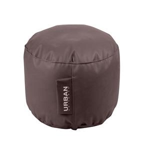 Pouf rond chocolat imitation cuir - Diamètre 40 x 40 x 45 cm - Marron