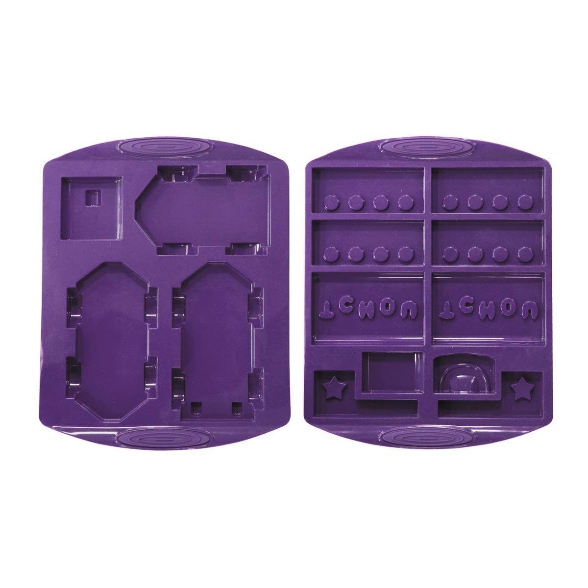 Moule en silicone petit train - 2 plaques - 27 x 34,5 x 2,5 - Violet
