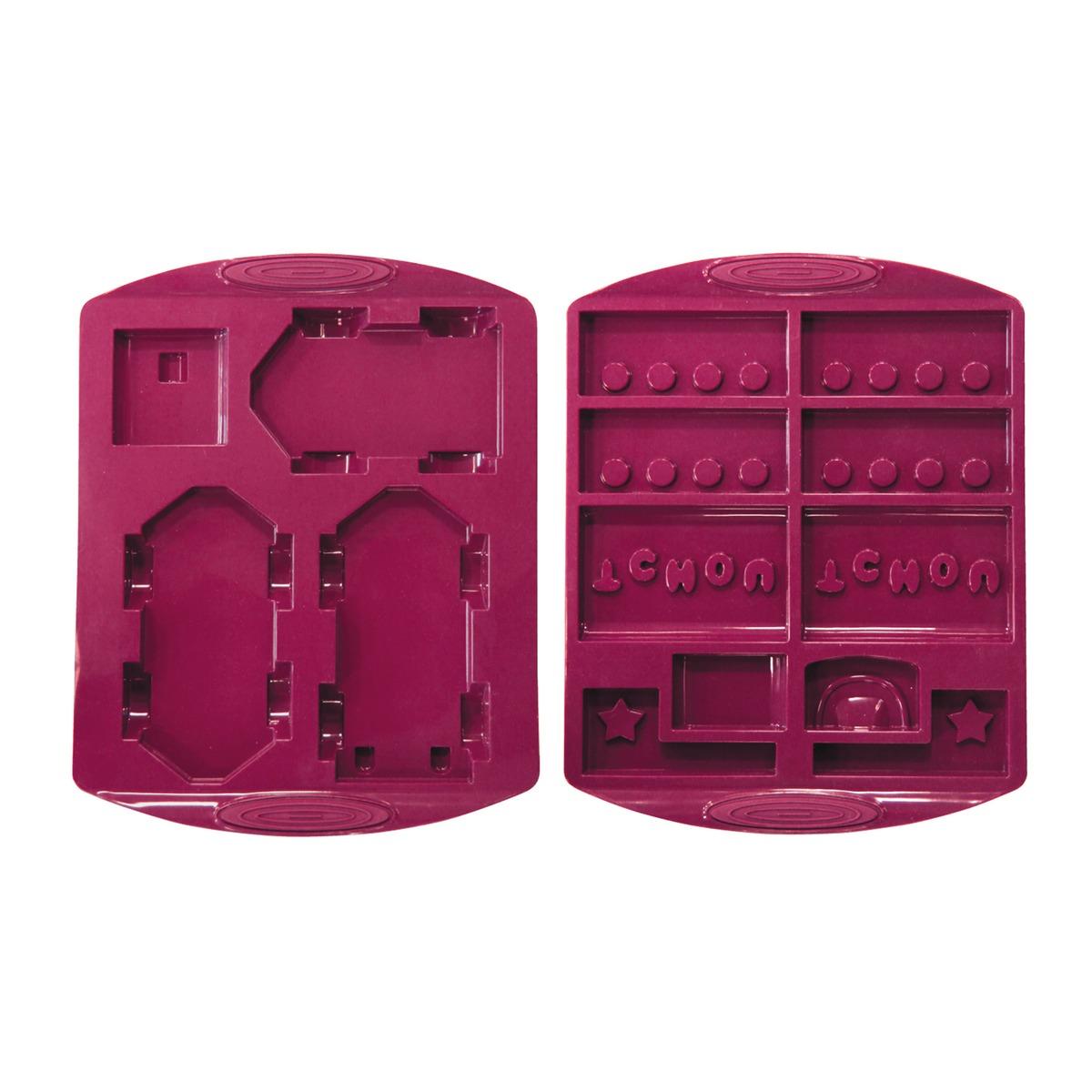 Moule en silicone petit train - 2 plaques - 27 x 34,5 x 2,5 - Rose