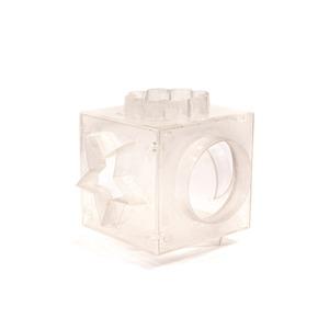Cube emporte-pièces en silicone - Motifs classiques - 9 x 9 x 9 cm - Blanc