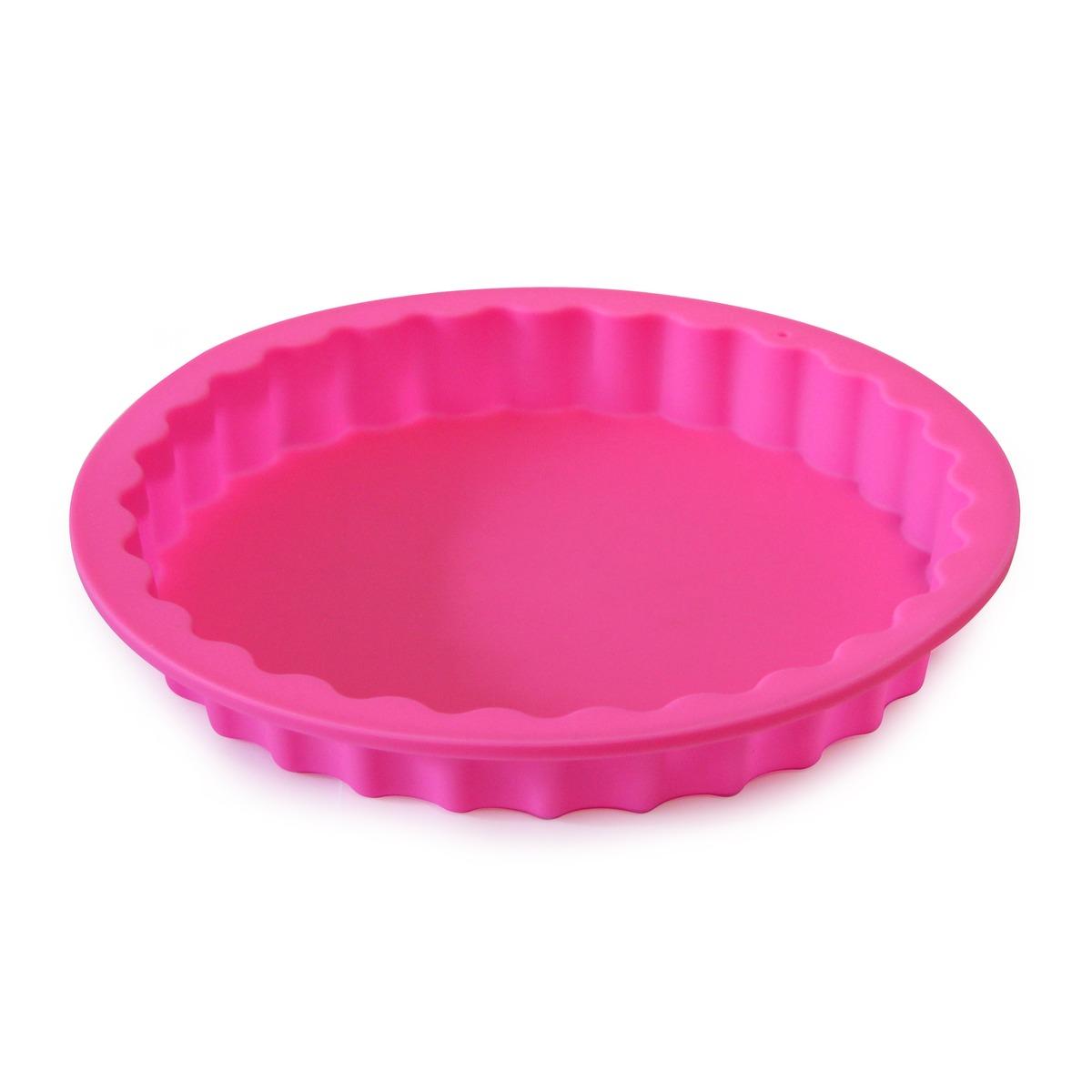 Moule à tarte coloré pour enfant - Antiadhésif - Très résistant - 20 cm - Rose