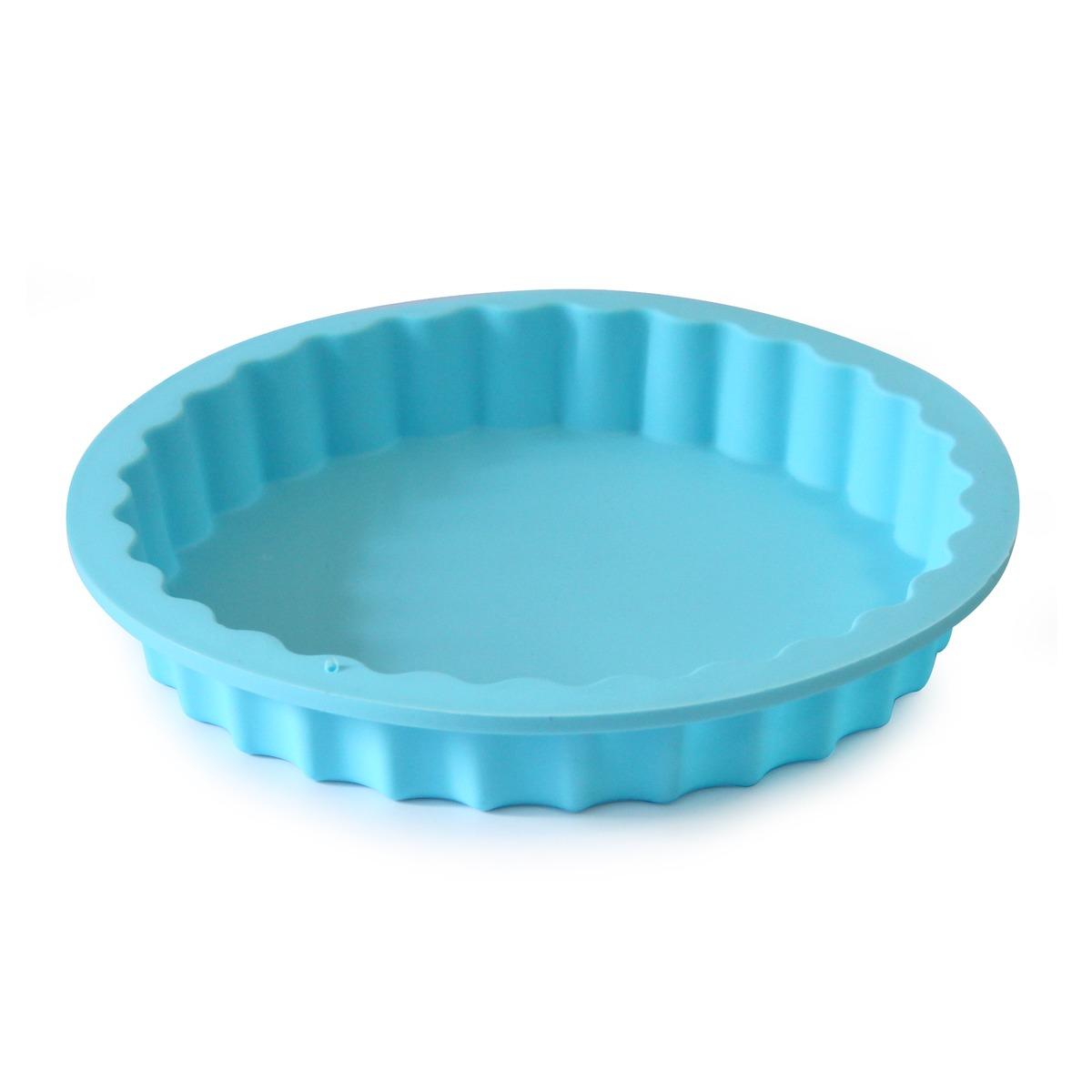 Moule à tarte coloré pour enfant - Antiadhésif - Très résistant - 20 cm - Bleu