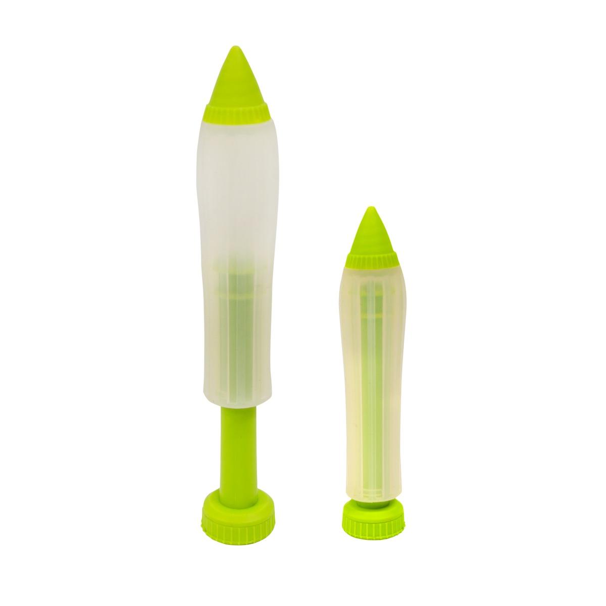 Stylo seringue en silicone pour décoration culinaire - 13,5 x 3 cm - Vert