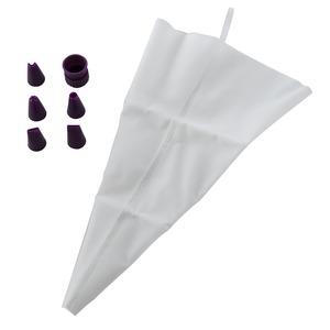 Poche à douilles - 6 formes différentes - Lavable et flexible - 35 cm - violet, blanc