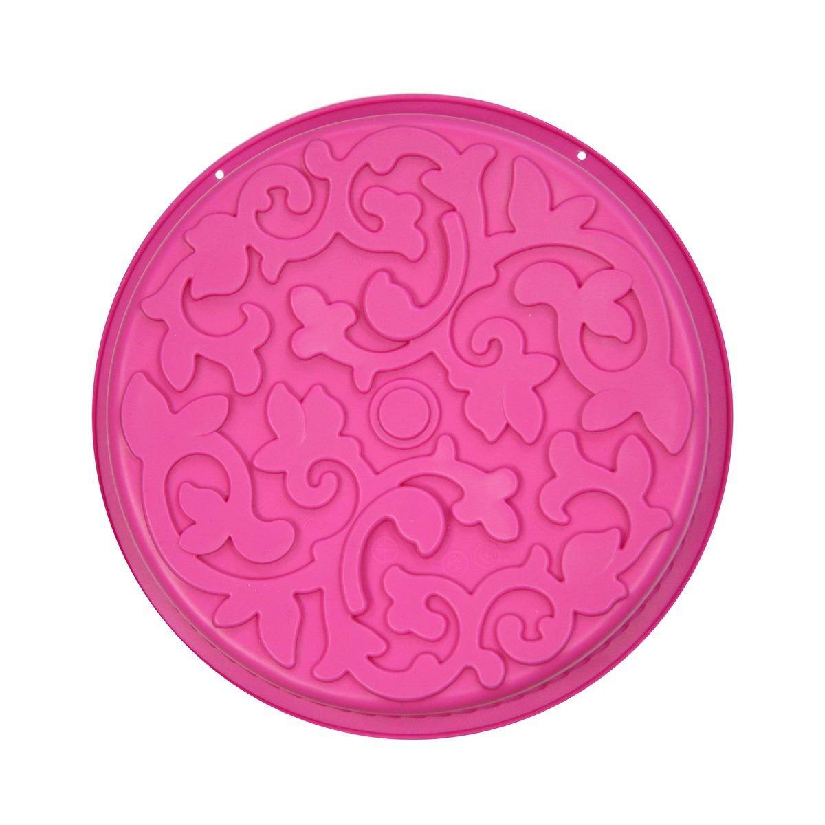 Moule à gâteau motif arabesque - Antiadhésif - Diamètre 27 cm - Rose