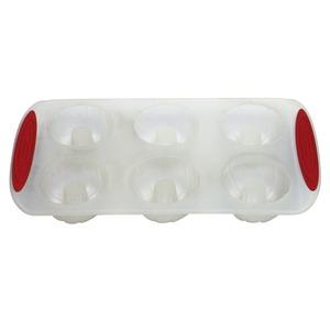 Moule silicone spécial nappage - Formes cannelés - 27 x 15 x 3,5 cm - rouge, transparent
