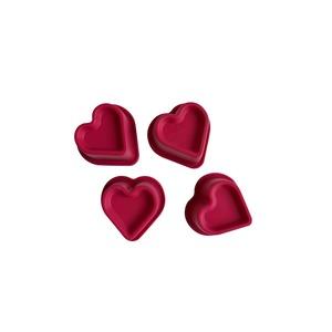 4 moules spécial nappage modèle cœur - rose