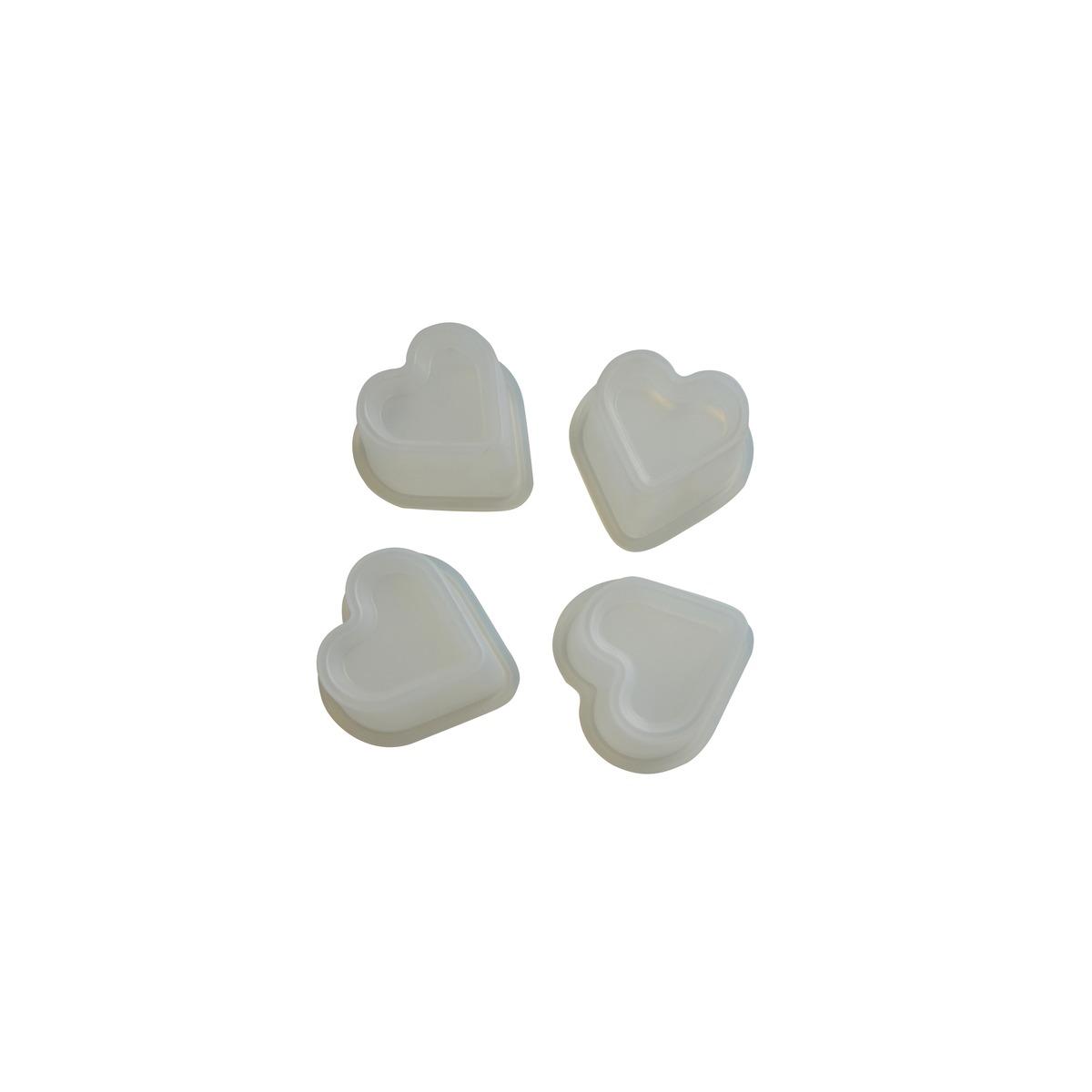 4 moules forme cœur spécial nappage modèle cœur - blanc