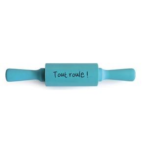 Mini rouleau à pâtisserie antiadhésif avec poignées soft touch - 30 cm - Bleu