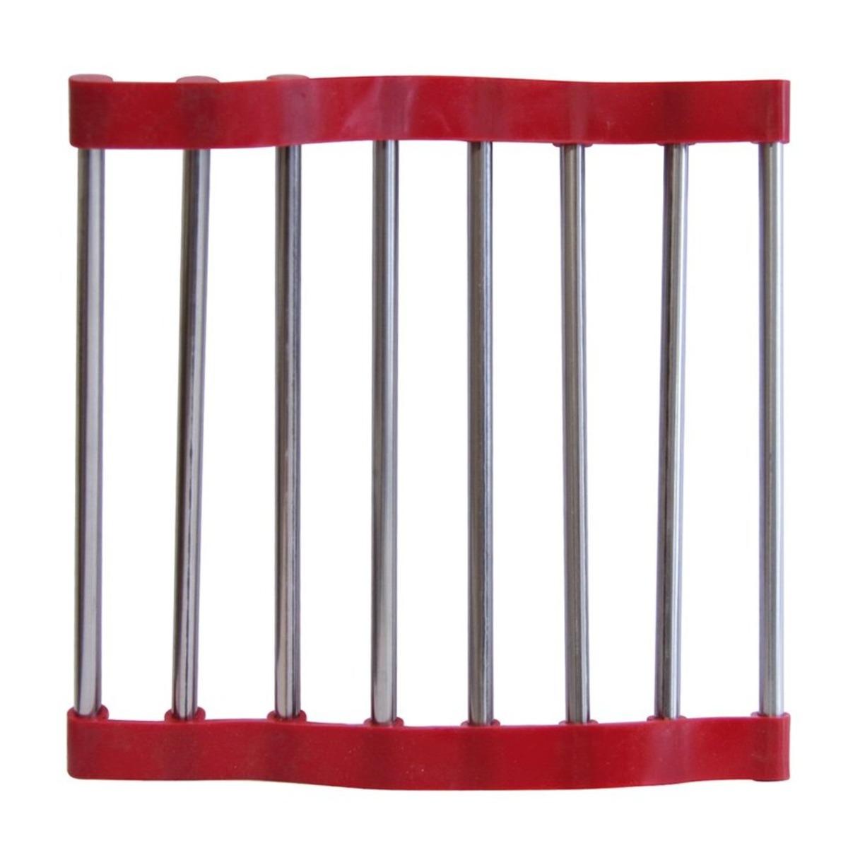 Dessous de plat enroulable antidérapant en silicone et métal - 22 x 22 cm - Rouge