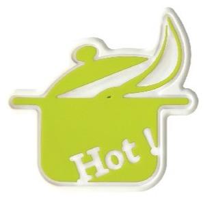 Dessous de plat en silicone motif marmite - 21,5 x 20, 5 cm - Blanc