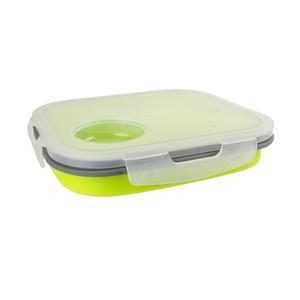 Lunch box rétractable avec couverts intégrés 80 cl - 19 x 16 cm - Vert