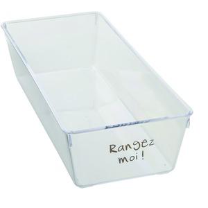 Bac de rangement pour réfrigérateur - 6,5 x 11,5 x 26,5 cm - transparent