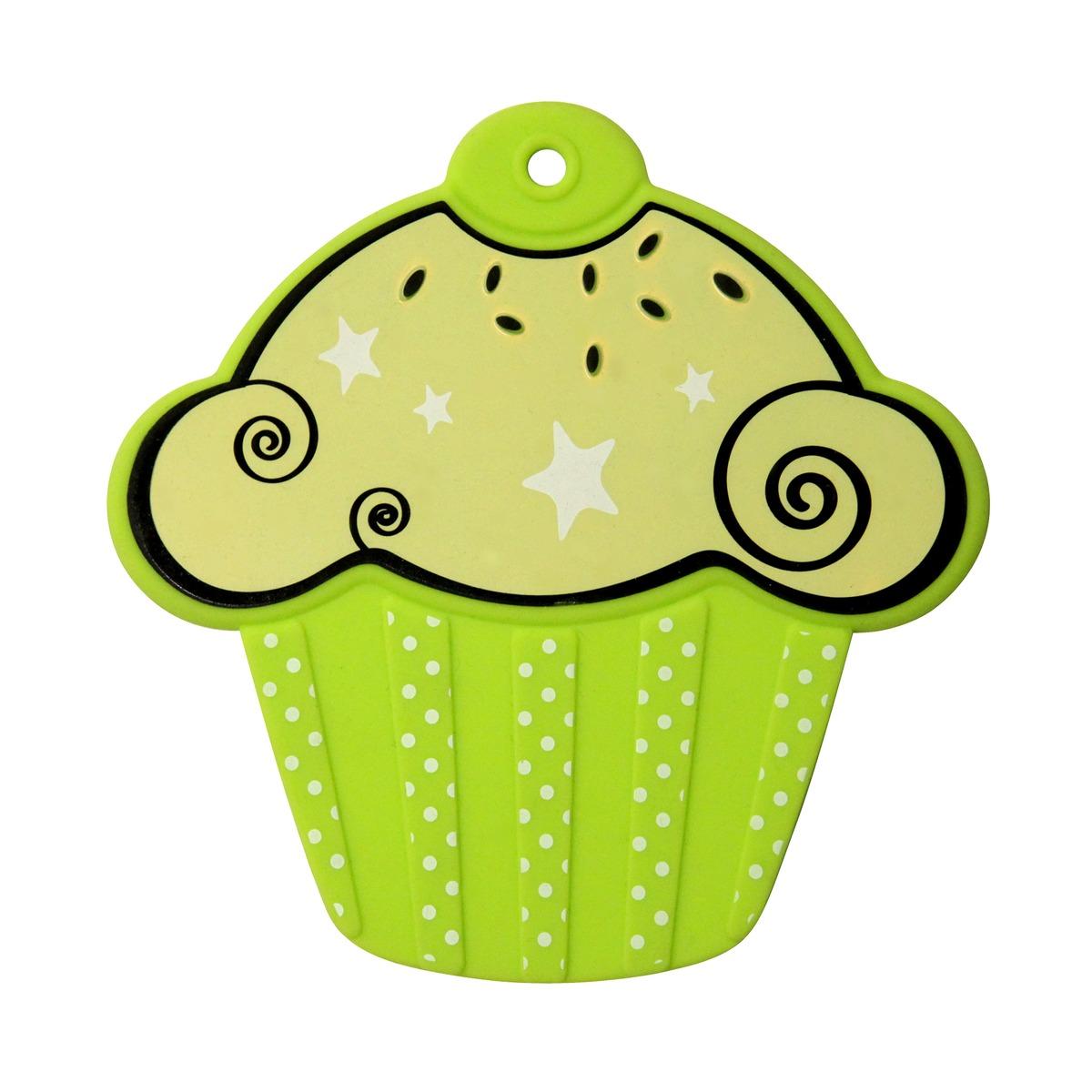 Dessous de plat en silicone en forme de cupcake - 17,5 x 17,5 cm - Vert