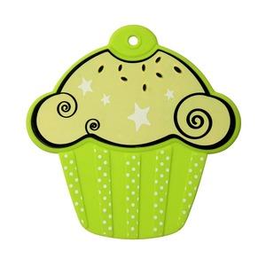 Dessous de plat en silicone en forme de cupcake - 17,5 x 17,5 cm - Vert