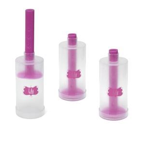 Pousse-pousse pour verrine ou glace - 3 pièces - Plastique alimentaire - Environ 10 cm - Rose