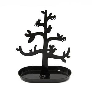 Mini porte-bijoux en métal en forme d'arbre - 25 x 23 cm - Noir