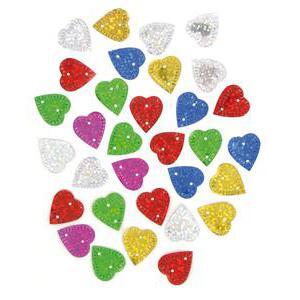 Sequins cœurs de couleurs assorties en papier métallisé - 3 cm - Multicolore